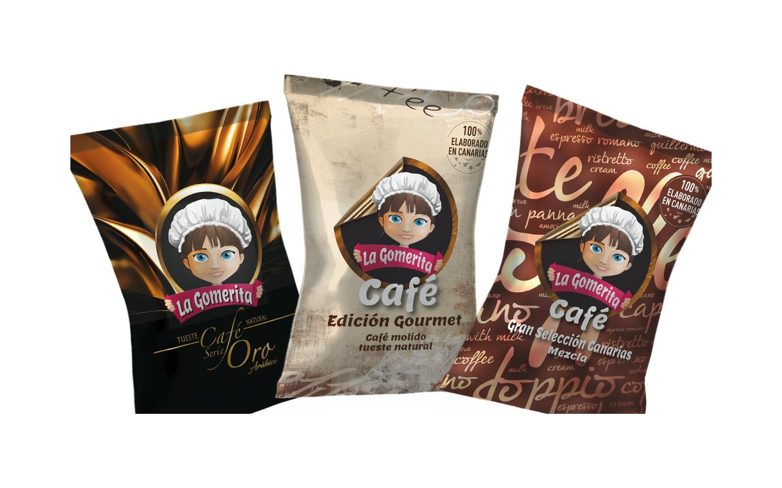 Alimentación y bebidas: Bolsas de café La Gomerita, marca canaria de alimentación