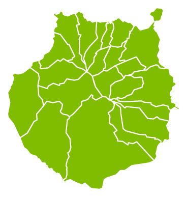 Mapa de Gran Canaria con las zonas comerciales