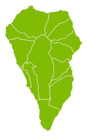 Mapa de La Palma con las zonas comerciales