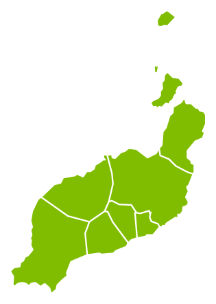Mapa de Lanzarote con las zonas comerciales