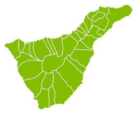 Mapa de Tenerife con las zonas comerciales