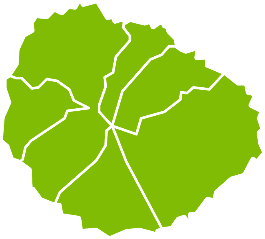 Mapa de La Gomera con las zonas comerciales